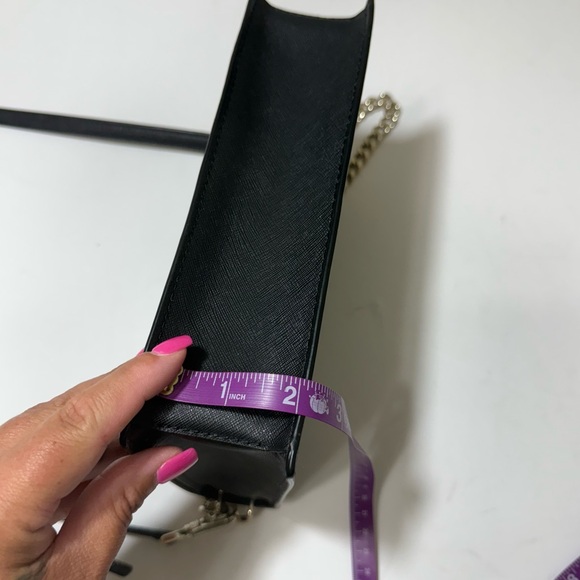 Kate Spade Black Convertible Crossbody Bag w/ Gold Chain Embellishment - Picture 14 of 15